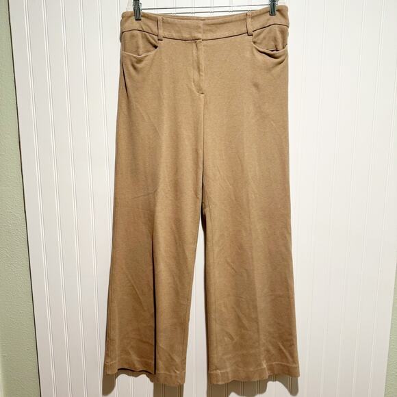 Talbots Tan Modern Knit Wide Leg Pants Size 12 - Picture 2 of 7